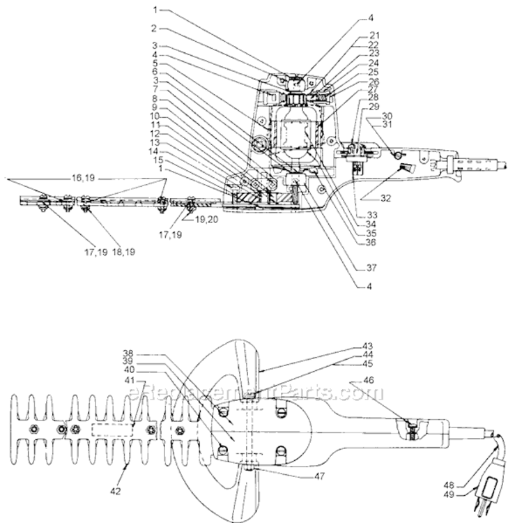 Page A Diagram and Parts List for 8120 Type 21 Black and Decker Hedge Trimmer